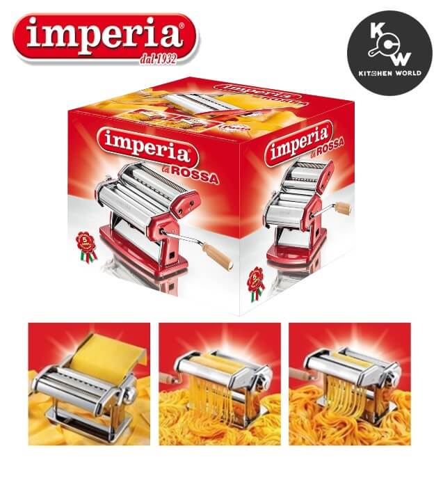 เครื่องรีดเส้นพาสต้าแบบมือหมุน Imperia Model 120 MM0005 สีแดง